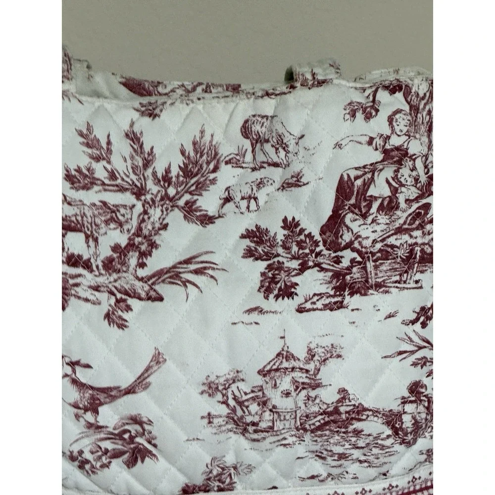 Americana By sharif Quilted Toile Print Handbag Cottagecore French‎ Country
